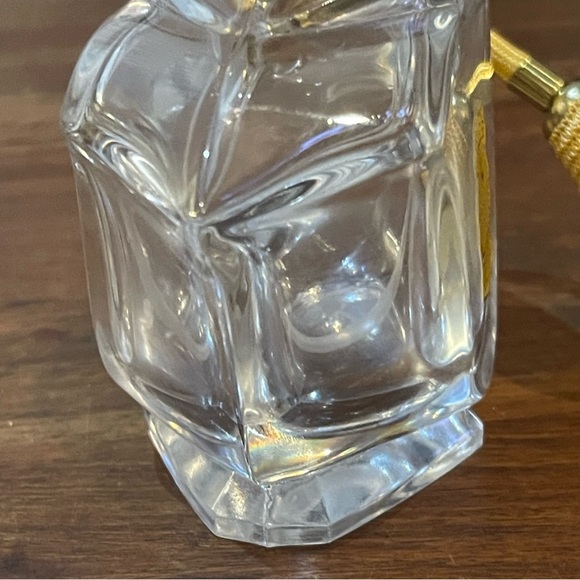 Imperlux W. Germany Lead Crystal Clear Perfume Bottle with Gold Pump - Picture 6 of 11